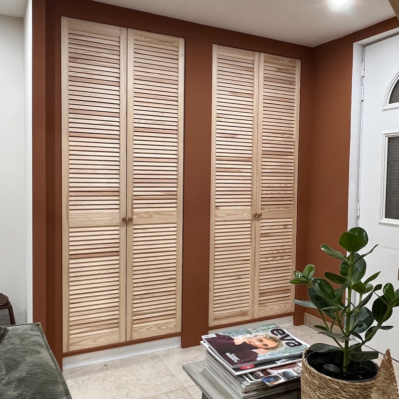 Louvredeuren inbouwkast op maat in Lauraguel Frankrijk